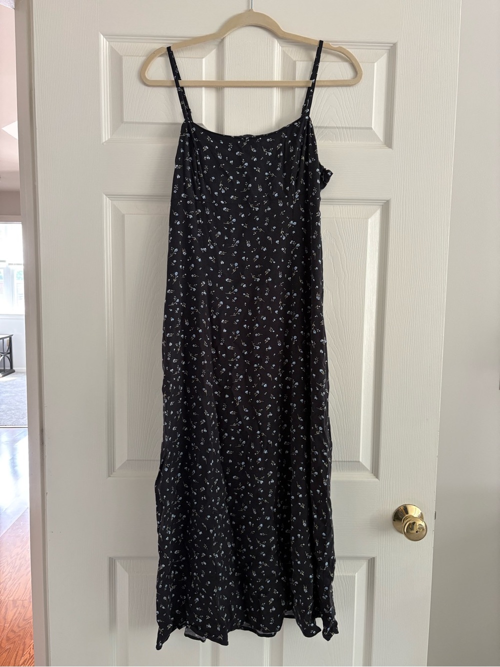 H&M Black Floral Slip Maxi Dress